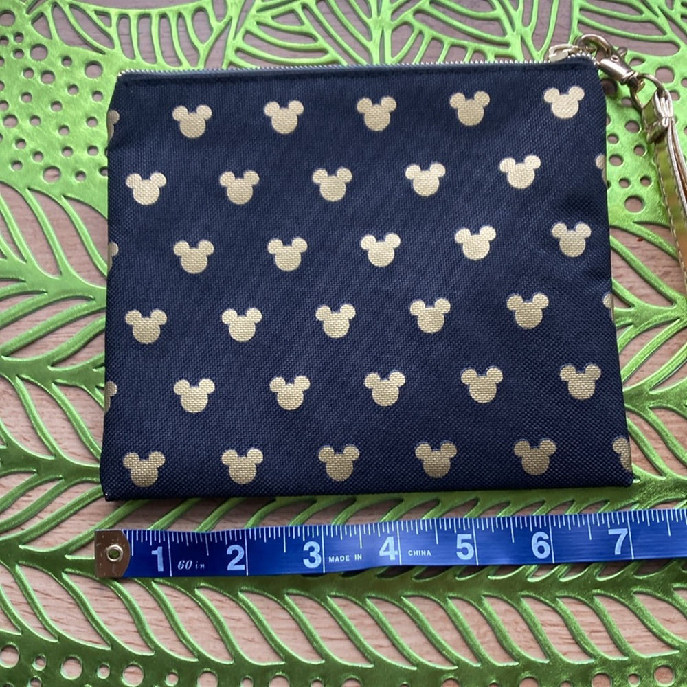 Mickey Mouse Canvas Wristlet Navy and Gold - Picture 4 of 5